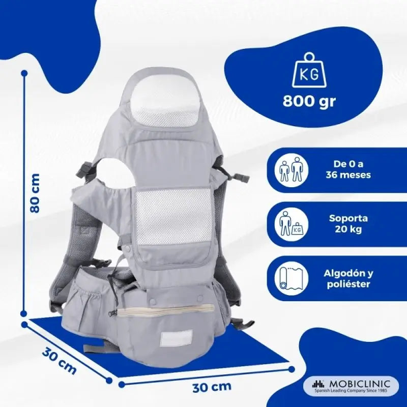 Mobiclinic Moley 6 in 1 Babytrage Grau