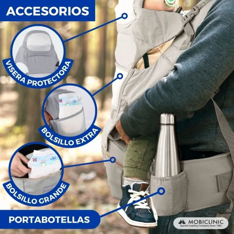 Mobiclinic Moley 6 in 1 Babytrage Grau