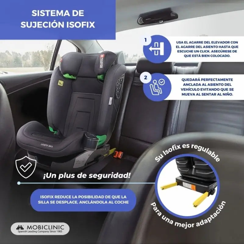 Mobiclinic Kinderautositz Lionfix Max 100-150 Cm Schwarz