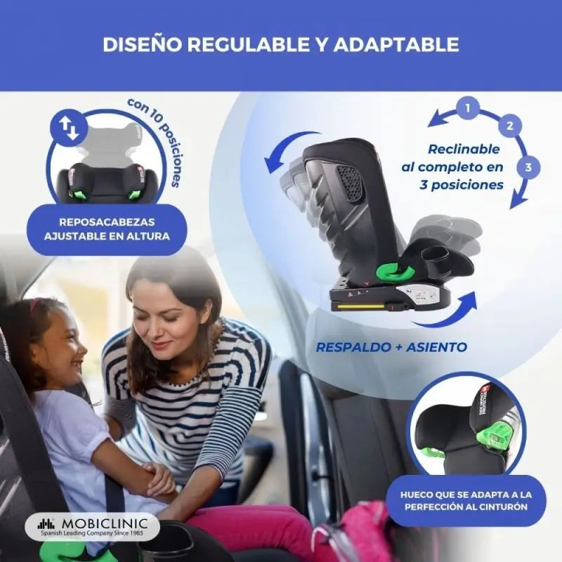 Mobiclinic Kinderautositz Lionfix Max 100-150 Cm Schwarz
