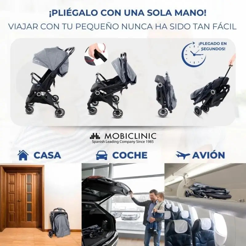 Mobiclinic Trip Faltbarer Kinderwagen 15 Kg Grau