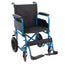 Mobiclinic Folding Wheelchair With Removable Rear Small Wheels Blue