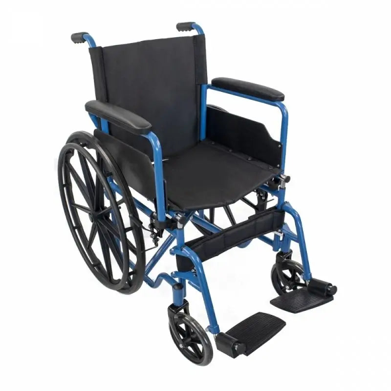 Mobiclinic Folding Wheelchair With Removable Rear Wheels Blue