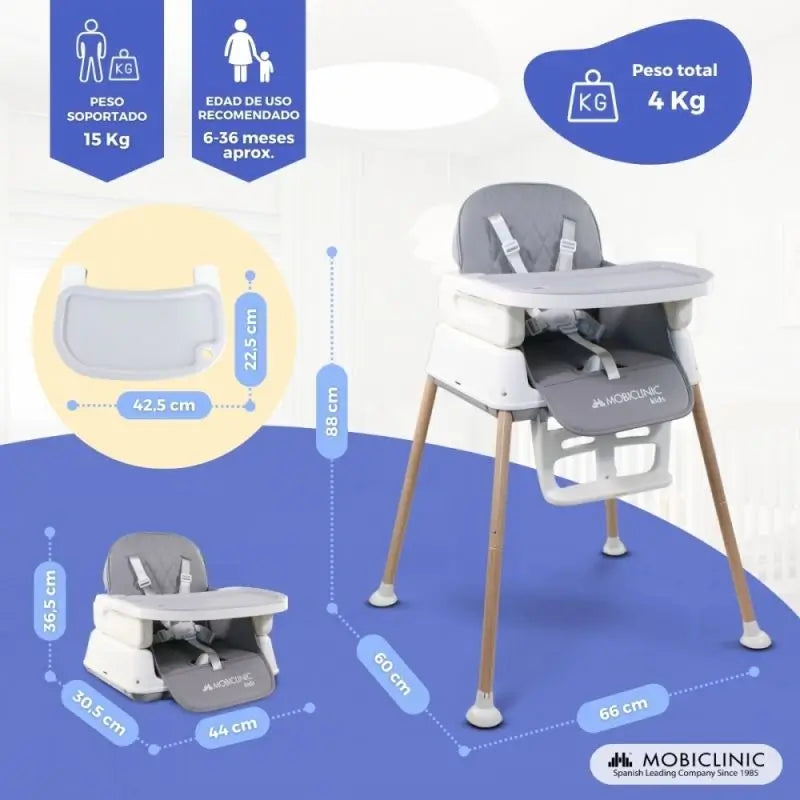 Mobiclinic Hochstuhl Kiara Evolutionär 3 In 1 Grau