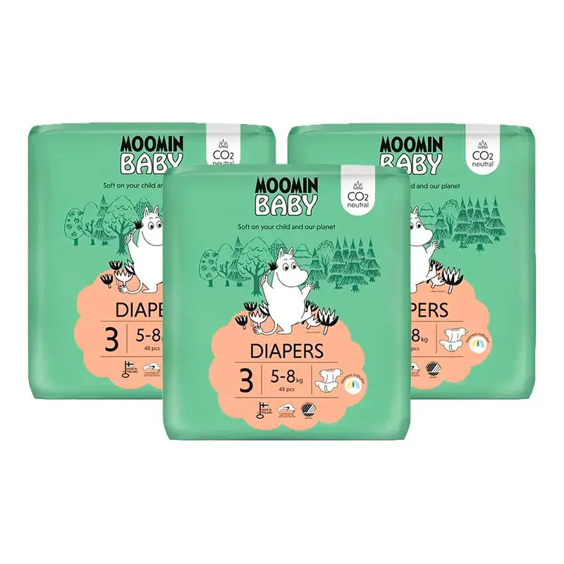 Mumin Baby Windeln Größe 3 , 3 x 48 Stück
