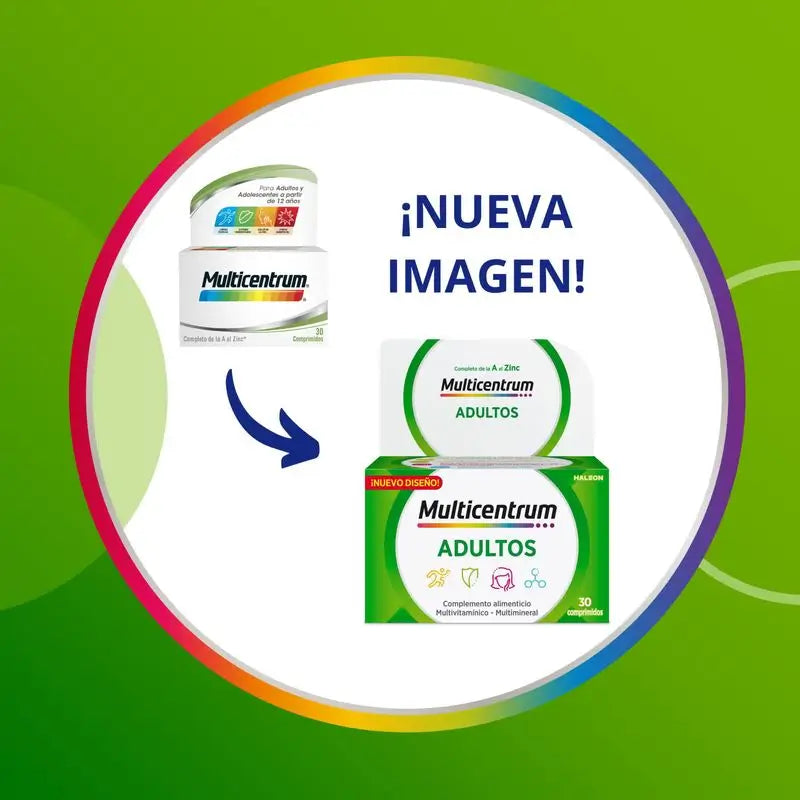 Multicentrum Multivitamin-Nahrungsergänzungsmittel für Erwachsene, 30 Tabletten
