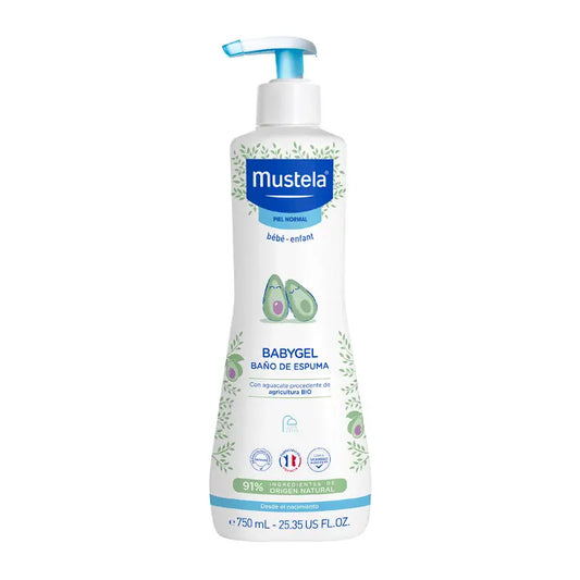 Mustela Babygel Baby Bath Foam with Avocado Bio, 750 ml