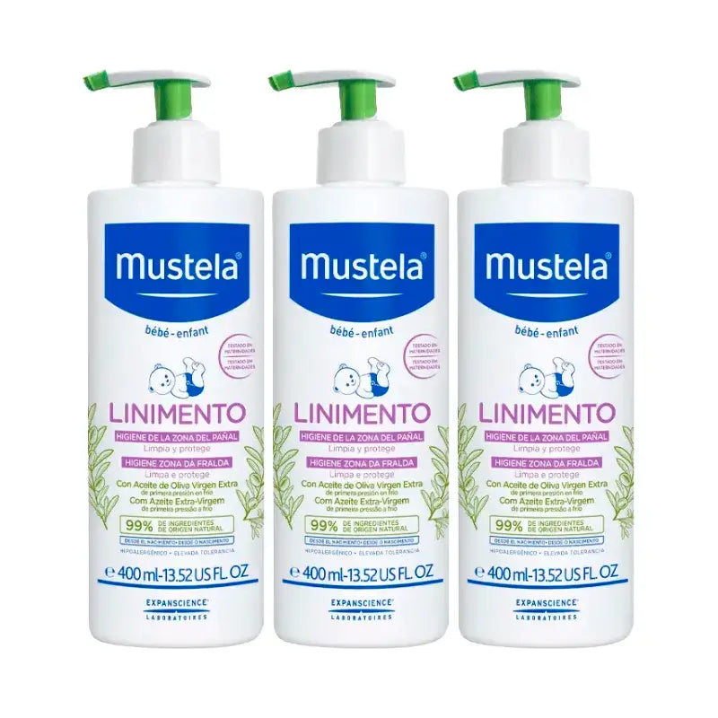 Mustela Säuglingshygienelotion, Packung 3 x 400 ml