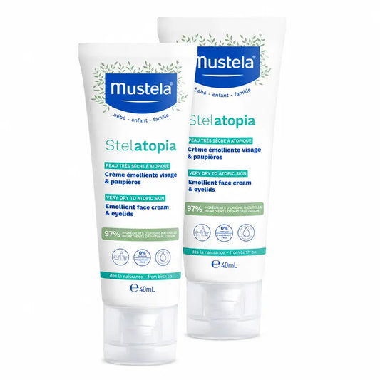 Mustela Stelatopia Emollient Gesichtscreme, Packung 2 x 40 ml