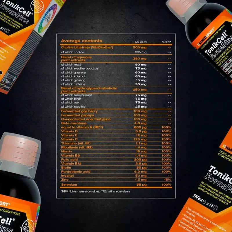 Named Sport Vitamine & Mineralien Tonikcell® Focusplus, 1 Glas mit 280 ml