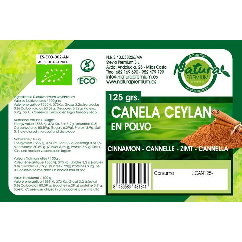 Natura Premium Ceylon Zimt Pulver Bio , 400 gr