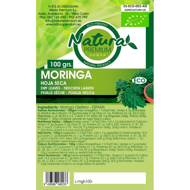 Natura Premium Moringa getrocknete Blätter Kraft Bio , 75 g