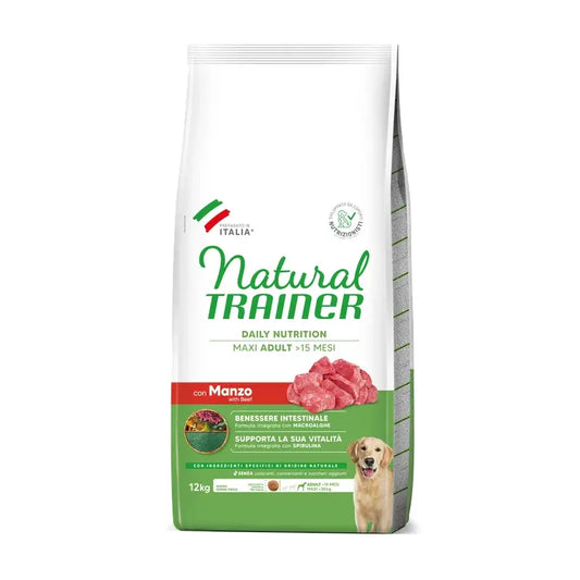 Natural Trainer Canine Adult Maxi Beef 12Kg, Hundefutter für Hunde