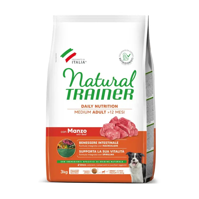 Natural Trainer Canine Adult Medium Ox 3Kg, Hundefutter für Hunde