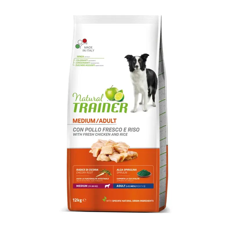 Natural Trainer Canine Adult Medium Huhn 12Kg, Hundefutter für Hunde