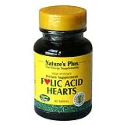 Natures Plus Folic Acid Hearts, 90 Tablets