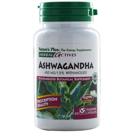 Natures Plus Ashwaganda Root 450Mg, 60 Capsules Herbal Actives