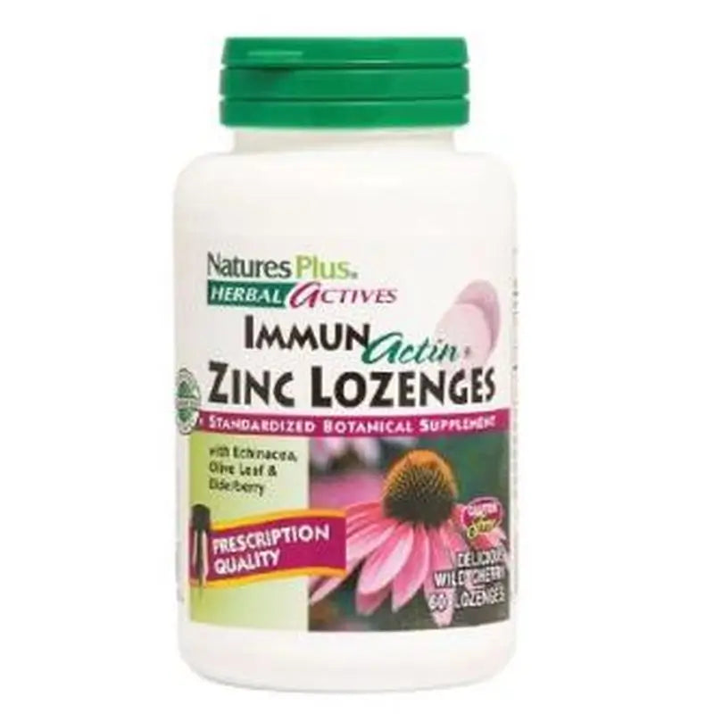 Natures Plus Immunactin Zinc Lozenges, 60 Tablets.