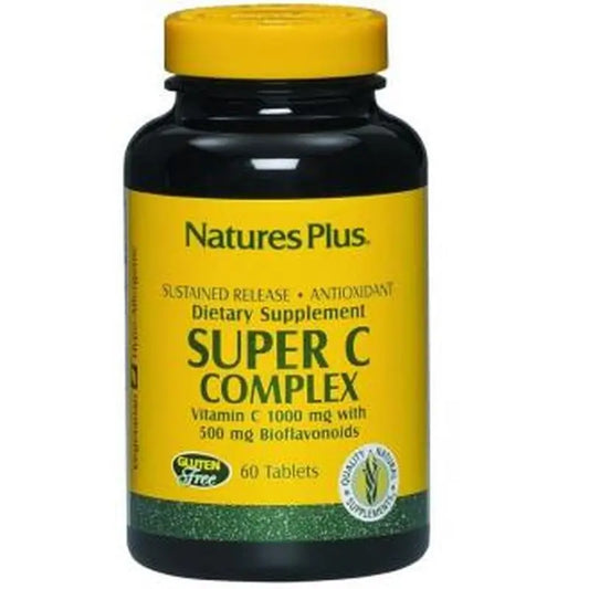 Natures Plus Super C Tabletslex+Bioflavonoids(Delayed Action), 60 Tablets