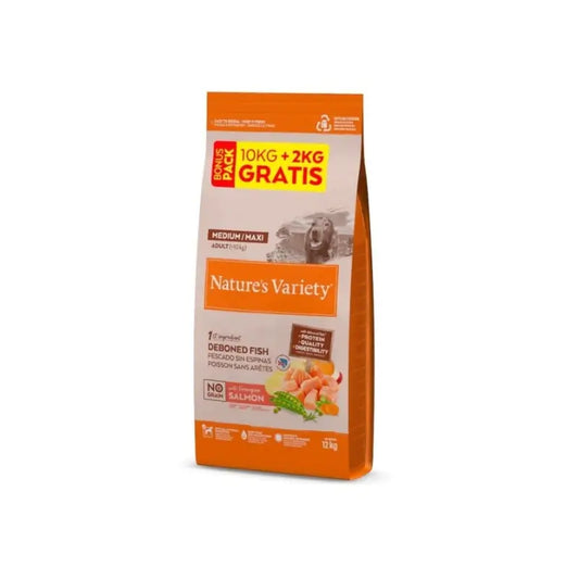 Nature'S Variety No Grain Medium/Maxi Lachs Hundefutter 10+2Kg