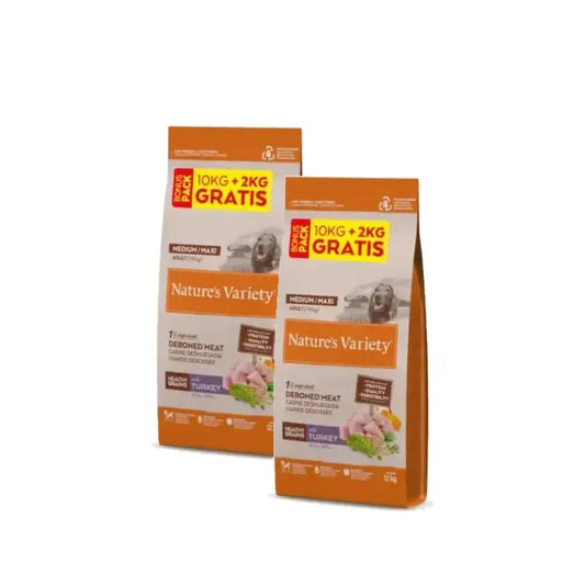 Nature's Variety Hundefutter Medium Turkey mit Getreide, 2er-Pack à 12 kg