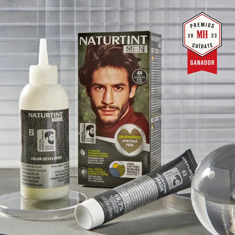 Naturtint Men Dauerhafte Haar- und Bartfärbung für Männer 3N Ammoniakfrei - Dunkelbraun
