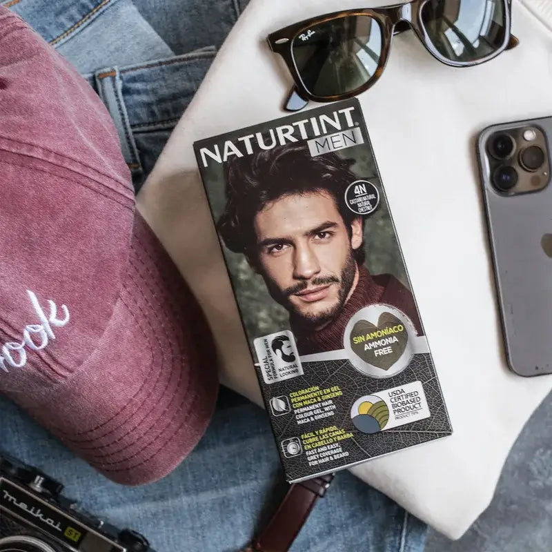 Naturtint Men Dauerhafte Haar- und Bartfärbung für Männer 4N Ammoniakfrei - Naturbraun