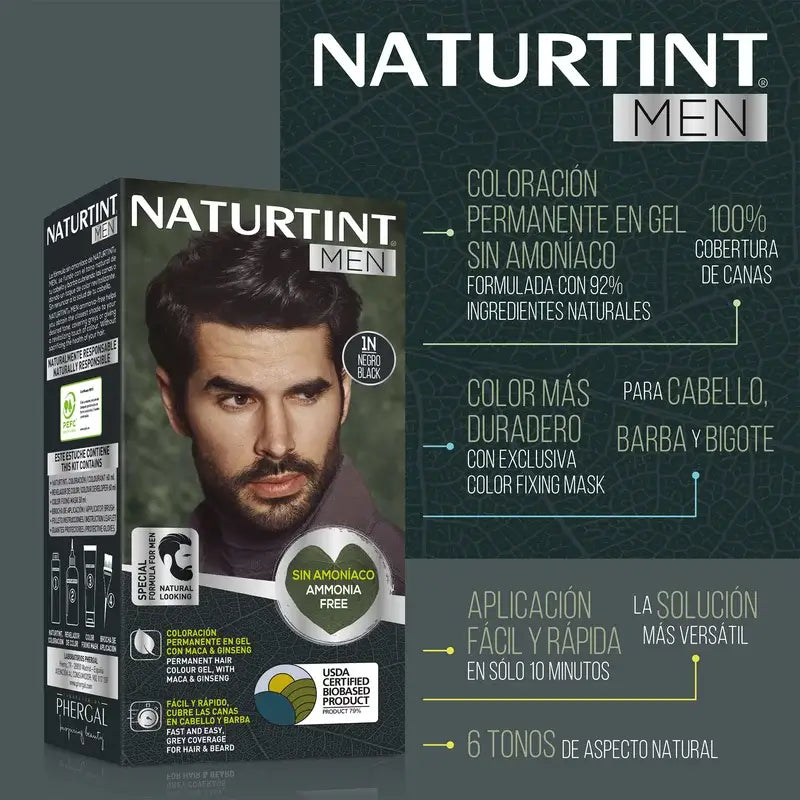 Naturtint Men Dauerhafte Haar- & Bartfärbung für Männer Ammoniakfrei 7N - Haselnussblond