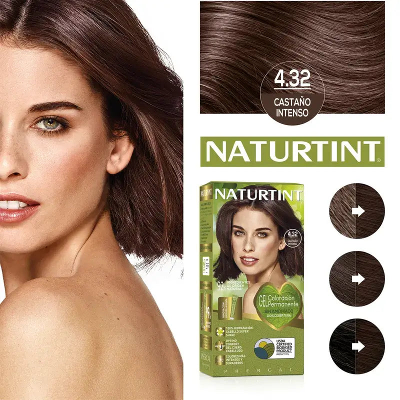 Naturtint Permanente Färbung Permanente Färbung Ammoniakfreier Farbstoff 4.32 - Intensives Braun