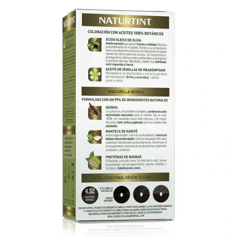 Naturtint Permanente Färbung Permanente Färbung Ammoniakfreier Farbstoff 4.32 - Intensives Braun