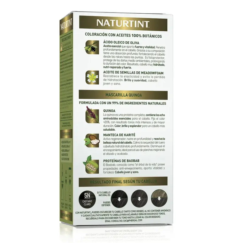 Naturtint Permanente Färbung Permanente Färbung Ammoniakfreier Farbstoff 5N - Hellbraun