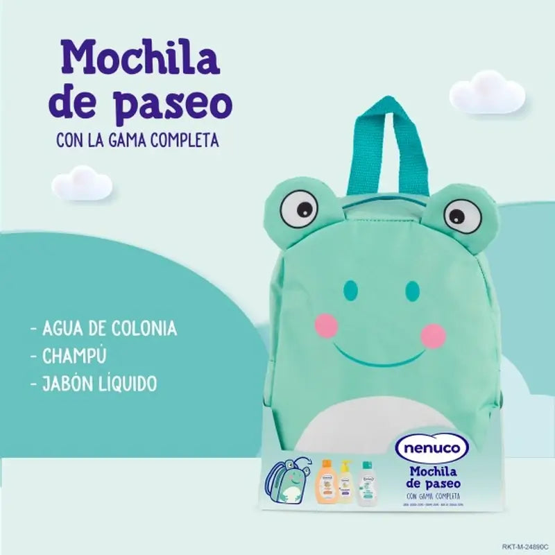 Nenuco Baby Pack Babytrage Frosch, mit Kölnisch Wasser, Seife und Shampoo, 3x200ml