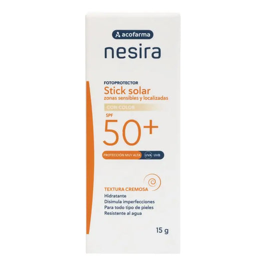 Nesira Sun Stick Sensitive Areas Spf50+ with colour, 15 g