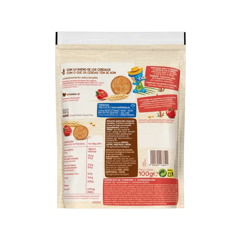 Nestlé PequeCrackers Tomate, 100 g