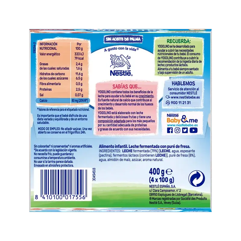 Yogolino Erdbeere, 4 x 100 g