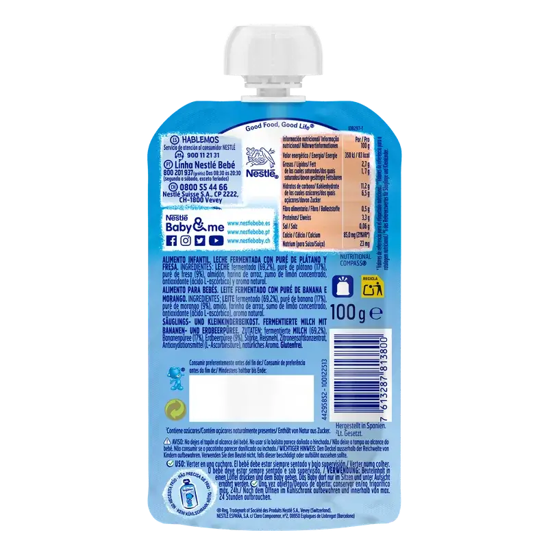 Yogolino Erdbeere und Banane ohne Zucker, 100 g