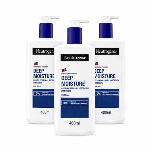Neutrogena Feuchtigkeitscreme für trockene Haut, 3er-Pack à 400 ml