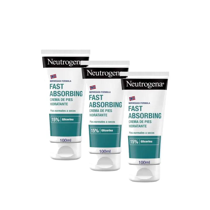 Neutrogena Feuchtigkeitscreme für die Füße – zieht sofort ein, 3er-Pack à 100 ml