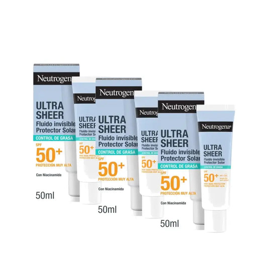 Neutrogena Ultra Sheer Unsichtbares Fluid mit Ölkontrolle LSF 50+, 3er-Pack à 50 ml