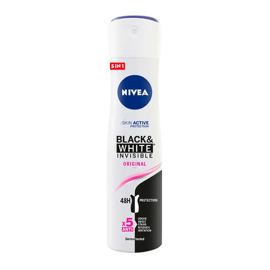 NIVEA Black & White Invisible Original Deodorant Spray, 200 ml