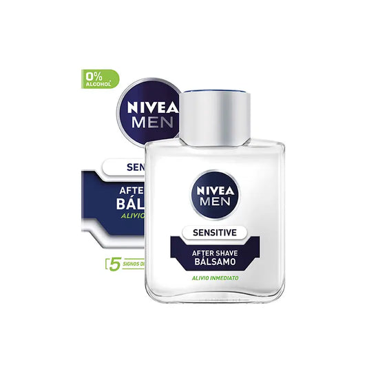 Nivea Men After Shave Sensitive Balm 0% Alcohol Bottle, 100 ml