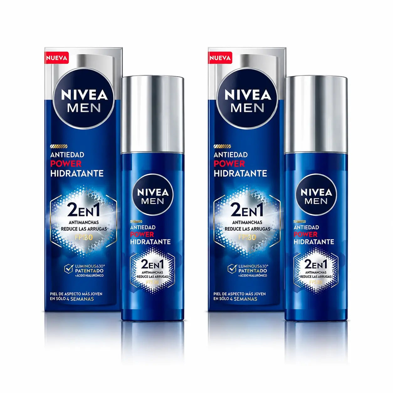 Nivea Men Power Anti-Punkt & Falten-Feuchtigkeitspflege 2In1 Fp30, 50 ml, 2er-Pack