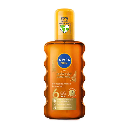 NIVEA Sun SPF6 Carrot Sun Oil Spray, 200 ml