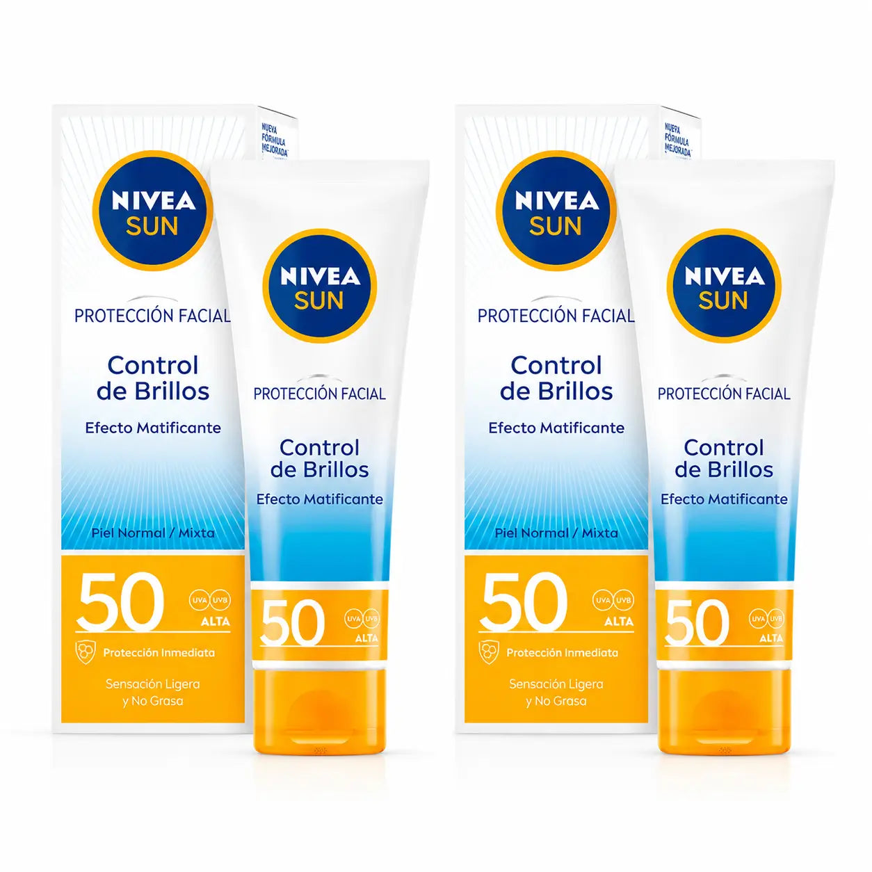 NIVEA Sun SPF50 Uv Shine Control Sonnenschutz, 50 ml, 2er-Pack