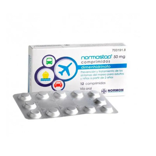 Normostop 50 mg Dimenhydrinate 12 tablets