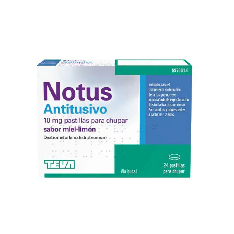 Teva Notus Antitussivum 10 mg Lutschtabletten mit Honig-Zitronen-Geschmack 24 Stück