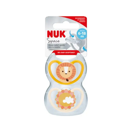 Nuk Schnuller Raum Leon/Sol T2 6-18M Silikon, 2 Einheiten