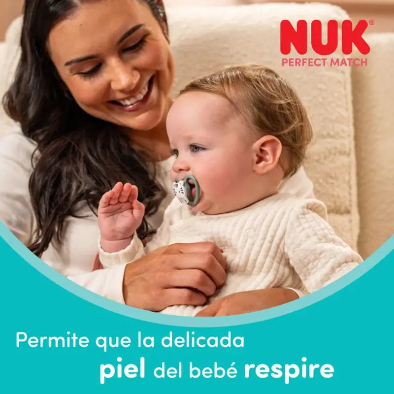 NUK Perfect Match Air Schnuller aus Silikon T1 0–6 Monate Mickey Mouse Rot/Grau, 2 Stück