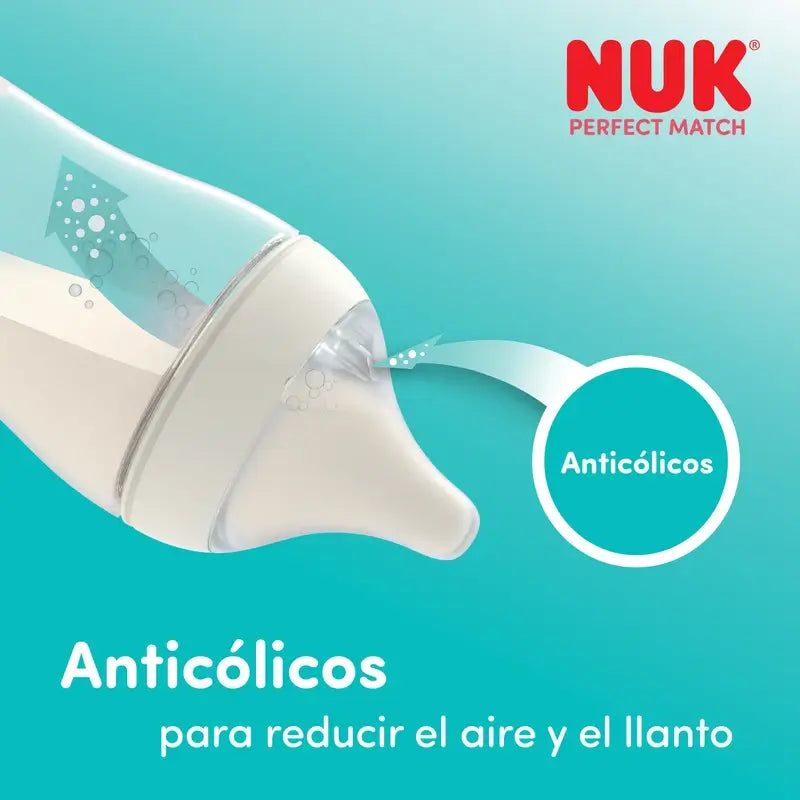 NUK Perfect Match Silikon-Sauger, Durchfluss M, ab 3 Monaten, 2 Stück