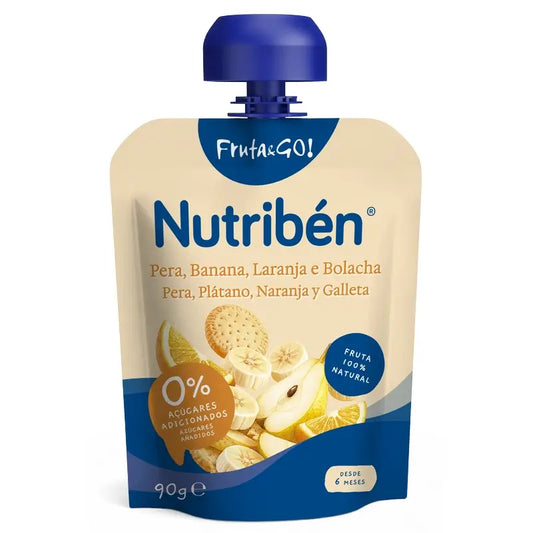 Nutriben Fruit&Go Birne-Banane-Banane-Orange-Keks 90 g
